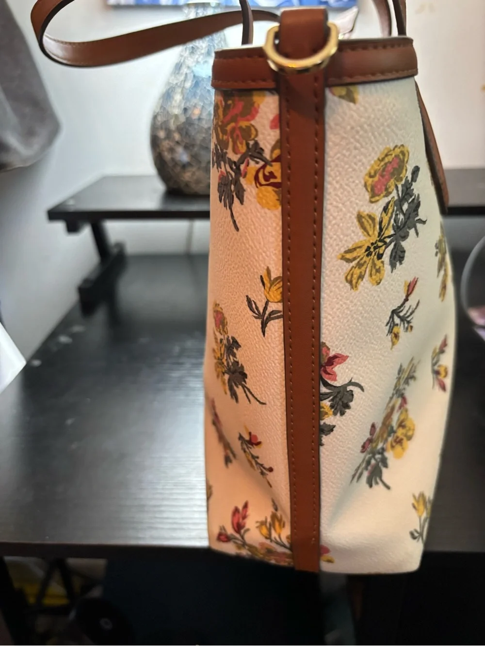 Authentic Rare Tory Burch Kerrington Small Rose Floral Tote Bag– EUC
